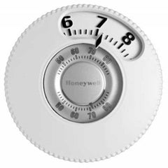 HONEYWELL HOME T87N1026/U Thermostat T87N Non-Programmable EasySee Manual Round 20-30 Voltage Alternating Current 1 Heat/1 Cool Premier White 40-90 Degrees Fahrenheit  | Blackhawk Supply