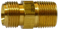 32031 | 3/8 X 3/8 (M BALLSEAT X MIP ADPT), Brass Fittings, Hose Barb, Ballseat Male Adapter | Midland Metal Mfg.