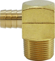 32330 | 3/4 HB X 1 MIP BRAZED ELBOW, Brass Fittings, Hose Barb, Forged Hose Barb 90 Deg Elbow | Midland Metal Mfg.