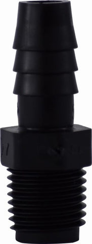 Midland Metal Mfg. 33004B 1/4 X 1/8 (HB X MIP BLK POLY ADPT), Plastic Fittings, Plastic Hose Barbs, Male Adapter Hose ID x MIP  | Blackhawk Supply