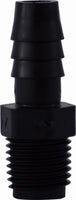 33006B | 1/4 X 3/8 (HB X MIP BLK POLY ADPT), Plastic Fittings, Plastic Hose Barbs, Male Adapter Hose ID x MIP | Midland Metal Mfg.