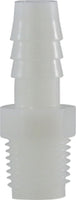 33011W | 3/8 X 1/8 (HB X MIP WHT NYLN ADPT), Plastic Fittings, Plastic Hose Barbs, Male Adapter Hose ID x MIP | Midland Metal Mfg.