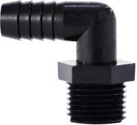 33038B | 1/4 X 1/8 (HB X MIP BLK POLY ELB), Plastic Fittings, Plastic Hose Barbs, Elbow Hose ID x Male Pipe | Midland Metal Mfg.