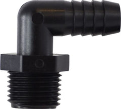 Midland Metal Mfg. 33048P 1/2 X 1/4 (HB X MIP POLYPROP ELB), Plastic Fittings, Plastic Hose Barbs, Elbow Hose ID x Male Pipe  | Blackhawk Supply