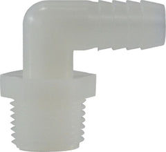 Midland Metal Mfg. 33316W 1 X 1 (HB X MIP WHT NYLN ELBOW), Plastic Fittings, Plastic Hose Barbs, Elbow Hose ID x Male Pipe  | Blackhawk Supply