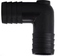 33390B | 1/4 BLACK POLY HB UNION ELBOW, Plastic Fittings, Plastic Hose Barbs, Union Elbow | Midland Metal Mfg.