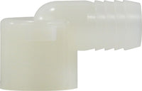 33403W | 1/2 X 3/4 (HB X FIP WHT NYLN ELB), Plastic Fittings, Plastic Hose Barbs, Elbow Hose Barb x Female | Midland Metal Mfg.