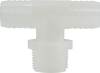 33455W | 1/2X1/2X1/2MIP WHI HOSE TEE, Plastic Fittings, Plastic Hose Barbs, Male Branch Tee Plastic | Midland Metal Mfg.