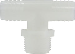 Midland Metal Mfg. 33455W 1/2X1/2X1/2MIP WHI HOSE TEE, Plastic Fittings, Plastic Hose Barbs, Male Branch Tee Plastic  | Blackhawk Supply