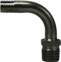 34610 | 1/4 SS BARB X 1/8 MIP, Brass Fittings, BEVERAGE FITTINGS, NPT ELBOWS AND TEES | Midland Metal Mfg.