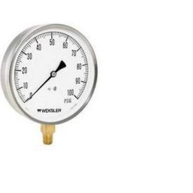 Ashcroft EA14D Pressure Gauge Weksler 160PSI 4-1/2" Diameter 1/4" NPT Bottom Bourdon Tube Stem Mount  | Blackhawk Supply