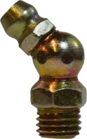 36176 | 8MMX1 MET 45 GREASE FTG, Brass Fittings, Steel Grease Fittings, 45 Degree Angle | Midland Metal Mfg.