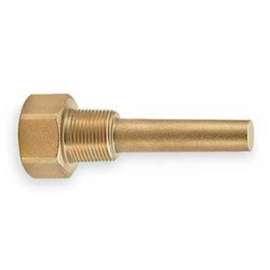 Ashcroft G1E3D2 Thermowell Weksler 3/4" 2-1/2" Brass Straight 3-1/2" NPT  | Blackhawk Supply