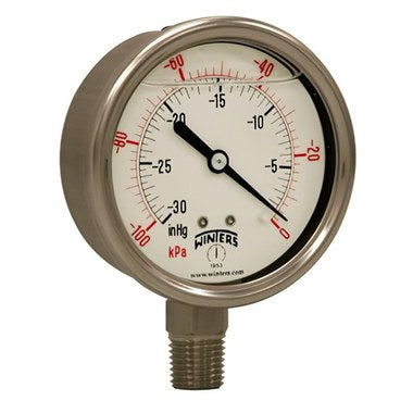 Winters Instruments Winters Instruments Pfq802r1 Pressure Gauge 2.5 Inch 30psi 1/4 Inch Npt ...