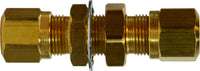 38028 | 1/4 BULKHEAD AIR BRAKE UNION-NAB, Brass Fittings, D.O.T. Air Brake Nylon Tubing, Bulkhead Union | Midland Metal Mfg.