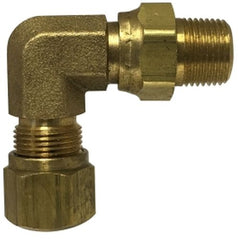 Midland Metal Mfg. 38101S 3/8 X 3/8 (NAB X MIP SWIVEL 90 ELBOW), Brass Fittings, D.O.T. Air Brake  Nylon Tubing, Swivel 90 Elbow  | Blackhawk Supply