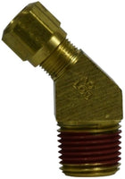 38153 | 3/8 X 1/2 (NAB X MIP 45 ELBOW), Brass Fittings, D.O.T. Air Brake Nylon Tubing, 45 Degree Elbow | Midland Metal Mfg.