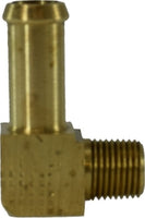 38860 | 1/4 X 1/8 (FUEL HB X MIP ELBOW), Brass Fittings, Hose Barb, 90 Degree Male Barbed Elbow | Midland Metal Mfg.