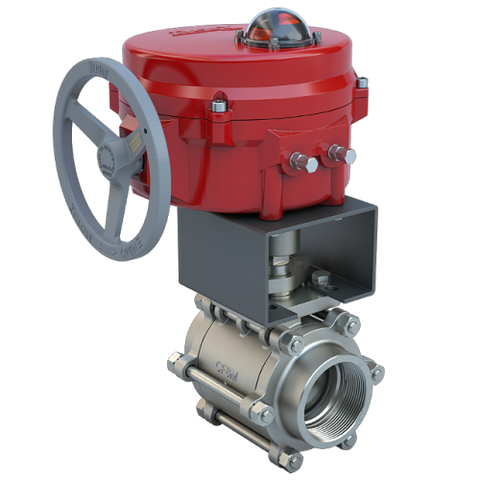 Bray BV3-SS3-32/70-0121H 3" | 3 piece design threaded ball valve | SS | CV 38.31 | Normally Open | 120 VAC | Two position | 1200 lb-in | NEMA 4 | Heater  | Blackhawk Supply