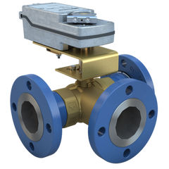 Bray STM4-3-117C/DS120-180-A 4" | STM Flanged Characterized ball valve | 3way | CV 117 | Damper & Valve actuator | 120/240 Vac | 177 lb-in | on/off | Spring Return | SW  | Blackhawk Supply