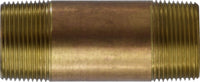 40123 | 1-1/4 X 3 RED BRASS NIPPLE, Nipples and Fittings, Brass Nipples, Brass Nipple 1-1/4