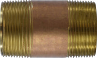 40144 | 1-1/2 X 3-1/2 RED BRASS NIPPLE, Nipples and Fittings, Brass Nipples, Brass Nipple 1-1/2