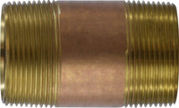 40155 | 1-1/2 X 12 RED BRASS NIPPLE, Nipples and Fittings, Brass Nipples, Brass Nipple 1-1/2