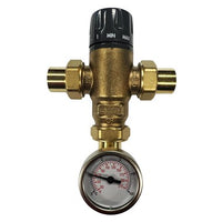 521519A | Mixing Valve MixCal 521 Adjustable 3-Way Thermostatic with Gauge 3/4 Inch Low Lead Brass Sweat Union 200 Pounds per Square Inch | Hydronic Caleffi