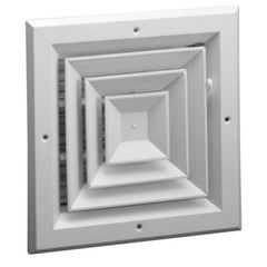 Hart & Cooley A504OB-6X6W Ceiling Diffuser 4 Way Opposed Blade 6 x 6 Inch Bright White Aluminum  | Blackhawk Supply