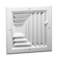 A503OB-6X6W | Ceiling Diffuser 3 Way Opposed Blade 6 x 6 Inch Bright White Aluminum | Hart & Cooley