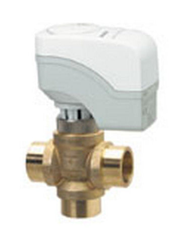 Siemens 245-00232 Zone valve, 3-way, 3/4", 4.1 Cv, NPT w/ 24Vac 0-10Vdc NSR actuator  | Blackhawk Supply