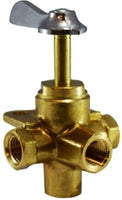 46255 | 1/4 FIP 4-WAY VALVE WF CLICK, Brass Fittings, Specialty Valves Brass Fittings, With Click 360 Degree 4 Way Valve | Midland Metal Mfg.