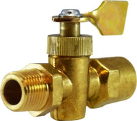 46401 | 1/4 FIP X MIP SOLID BOTTOM VALVE, Brass Fittings, Specialty Valves, O-Ring Sealed MIP x FIP Solid Bottom Valve | Midland Metal Mfg.