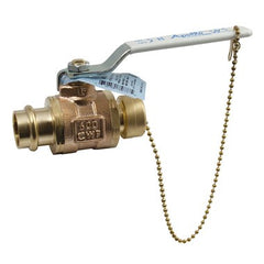 Apollo Products 77WLF103HCA 77W Series 1/2" Two-Piece Full Port Press End Bronze Ball Valve with Hose Cap and Chain  | Blackhawk Supply