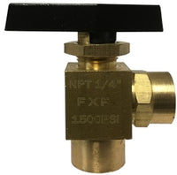 46878 | 1/4FPTX1/4FPT ANGLE BALL VALVE, Brass Fittings, Industrial Instrumentation Ball Valves, Female x Female Angle | Midland Metal Mfg.