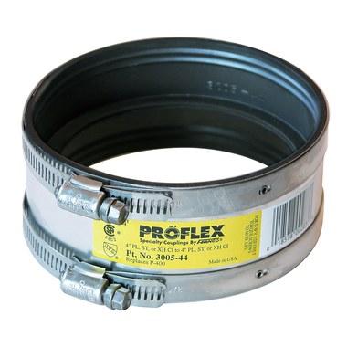 Fernco 3005-44 Coupling Proflex Shielded 4 Inch Plastic/Steel/E x tra Heavy Cast Iron  | Blackhawk Supply