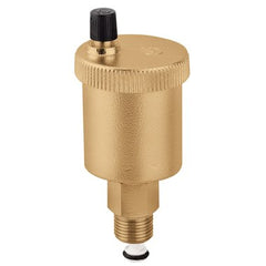 Hydronic Caleffi 502115A Air Vent MinCal Automatic with Service Check Valve 1/8 Inch Brass Male NPT 150 Pounds per Square Inch  | Blackhawk Supply