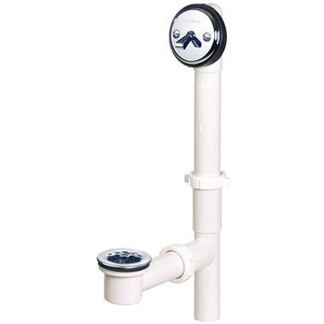 Gerber 41-510 Waste and Overflow Assembly Trip Lever with Drain in Tee Chrome 1-1/2 Inch PVC Domed for Tub  | Blackhawk Supply