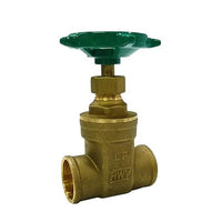 268AB12 | Gate Valve Lead Free Brass 1/2 Inch Solder 200PSI for WOG | Red White Valve