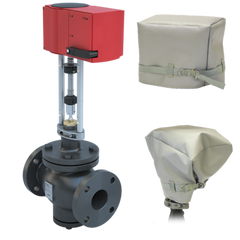 Bray DG250-2-63SS/GA24-562-A-HT-WS 2.5" | Flanged Globe valve | 2way | Cast Iron body | Stainless steel | CV 63 | SS | NO | Pic and Globe Valve Linear Actuator 24VAC/DC Non-Spring Return | SW  | Blackhawk Supply