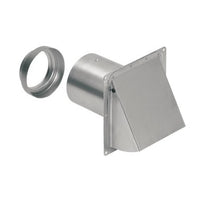 885AL | Wall Cap with Backdraft Damper 6-1/2 x 6-1/2 x 4 Inch Aluminum for 3 or 4 Inch Round Ducts Range Hood & Bath Ventilation Fan | Broan Fans