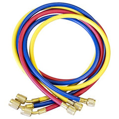 J/B Industries SAE Fittings CCLS-72 Charging Hose Set Secure Seal 72 Inch Kevlar Red/Yellow/Blue 800 Pounds per Square Inch  | Blackhawk Supply