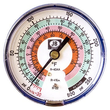J/B Industries SAE Fittings M2-820 Pressure Gauge Compound/Illuminating 3-1/8 Inch 1/8IN MPT  | Blackhawk Supply