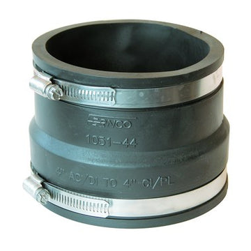 Fernco 1051-44 Coupling Flexible 4 Inch Asbestos Cement/Ductile Iron to Cast Iron/Plastic  | Blackhawk Supply
