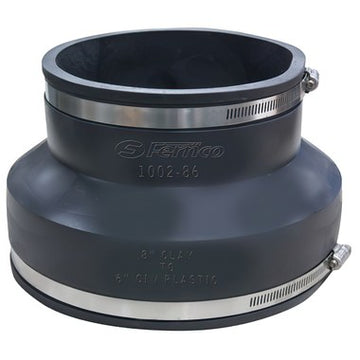 Fernco 1002-86 Coupling Flexible 8 x 6 Inch Clay to Cast Iron/Plastic  | Blackhawk Supply