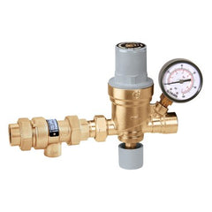 Hydronic Caleffi 573019A Fill Valve 573 with Backflow Preventer and Gauge 1/2 Inch Brass Sweat x FNPT 175 Pounds per Square Inch  | Blackhawk Supply