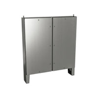 5412 SSDD604812P | Type 4X | Stainless steel double door cabinet with central post, floor mounting stands and 1/4 turn locks | 60L x 48W x 12H (in) | EXM