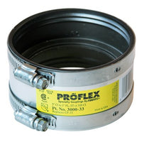 3000-33 | Coupling Proflex Shielded 3 Inch Cast Iron to Plastic/Steel/E x tra Heavy | Fernco