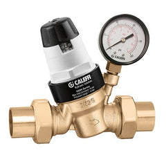 Hydronic Caleffi 535341HA Pressure Reducing Valve PresCal 535H with Gauge 1/2 Inch Female NPT Low Lead Brass 300 Pounds per Square Inch 180 Degrees Fahrenheit  | Blackhawk Supply