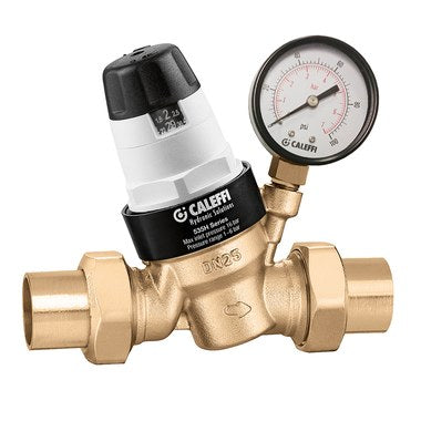 Hydronic Caleffi 535351HA Pressure Reducing Valve PresCal 535H with Gauge 3/4 Inch Female NPT Low Lead Brass 300 Pounds per Square Inch 180 Degrees Fahrenheit  | Blackhawk Supply